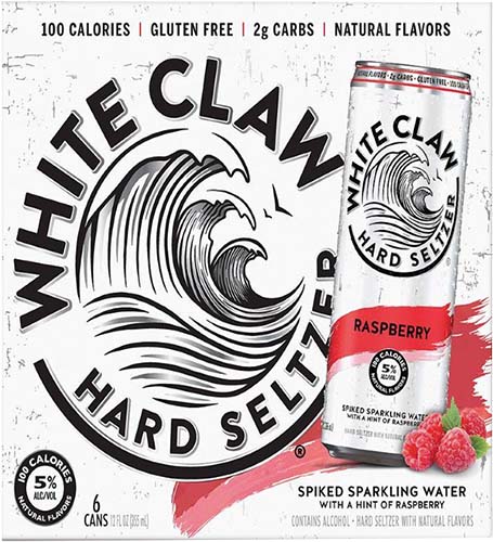White Claw Hard Seltzer Raspberry 6pk Cn