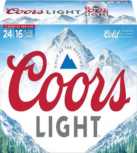 Coors Light 16 Oz 24 Pk Cans
