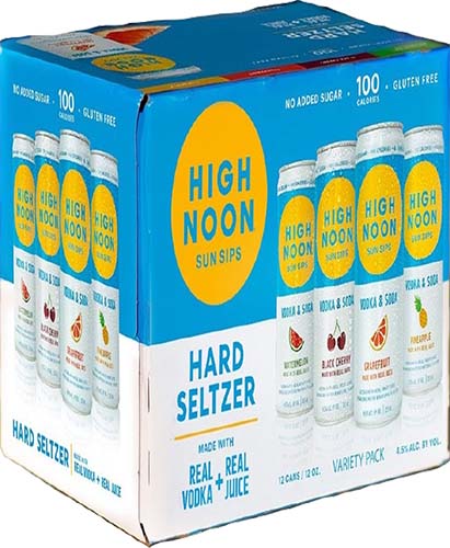 High Noon Vodka Hard Seltzer Mixed Pack 12 Single Serve 355ml Cans