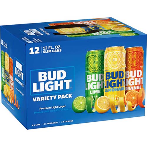 Bud Light Peel Lime, Lemonade & Orange 12pk Can
