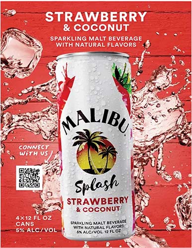 Malibu Strawberry 4pk Can