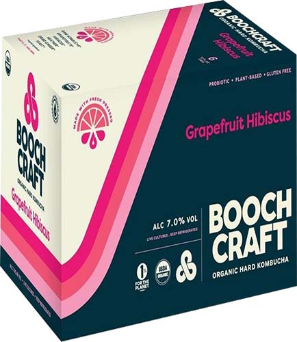 Boochcraft Kombucha Grapefruit Hibis 120z
