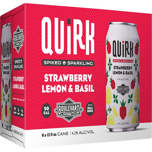 Quirk Strawberry  Lemon & Basil 6pk Cn