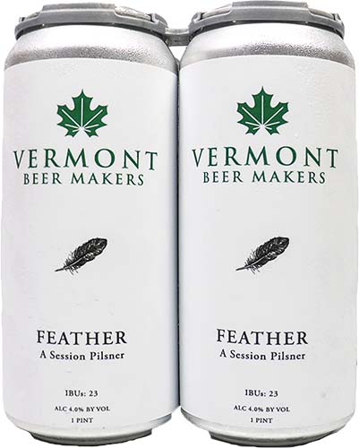 Vermont Beer Makers Feather Pilsner 4pk C 16oz