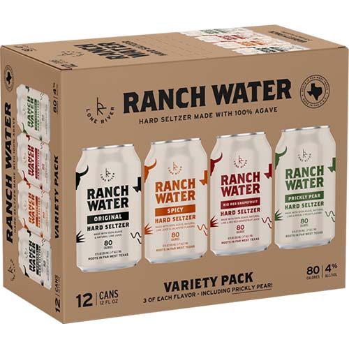 Lone River Ranch Water Seltzer Variety 12pk Can
