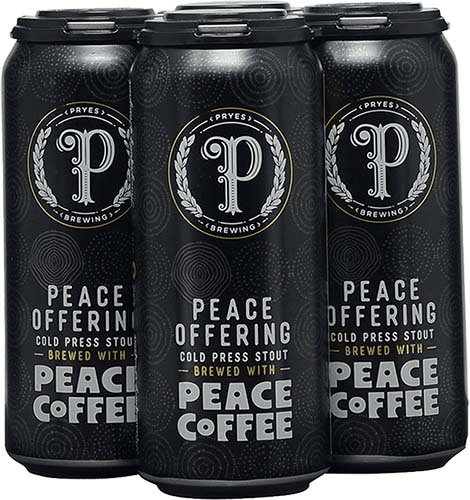 Pryes Brewing Peace Offering Peace Coffee Cold Pressed Stout 4 Pk Cans