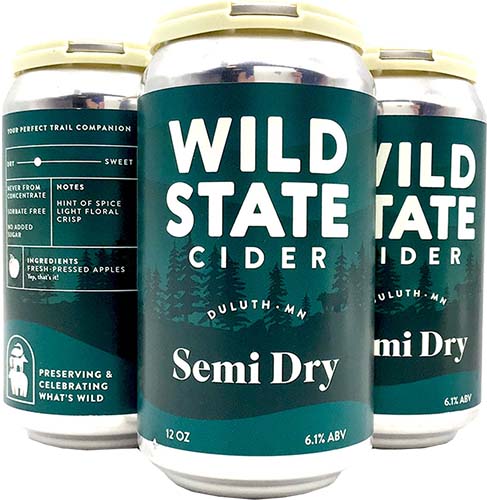 Wild State Cider Semi Dry 4 Pk Cans