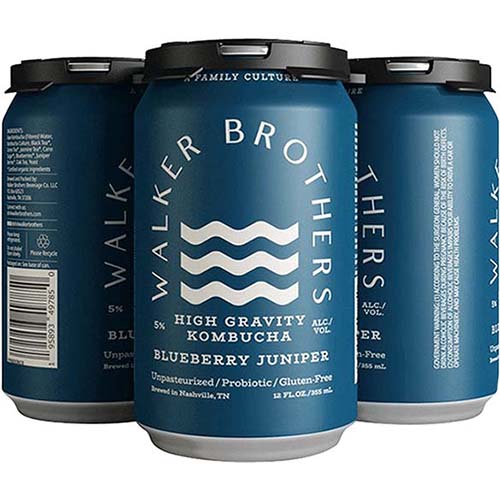 Walker Brothers Hard Kombucha Blueberry Junip 4pk