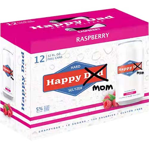 Happy Dad Seltzer Mom Raspberry 12pk