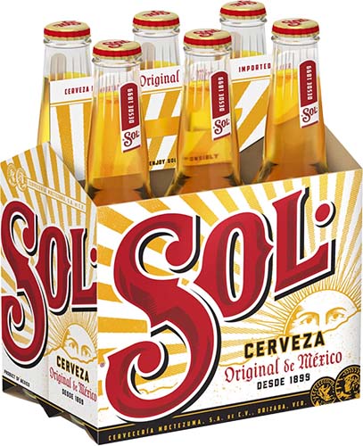 Sol Cerveza Mexican Import Lager Beer Bottles