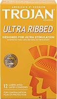 Trojan Condoms:ultra Ribbed Premium Lubricant 3.00 Ct
