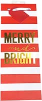 Merry And Bright Stripes Wine Bag