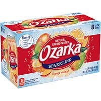 Ozarka Sparkling Water Orange 12oz Can 8 Pack