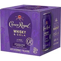 Crown Royal Rtd Whiskey & Cola 4pk Cn
