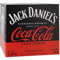 Jack D & Zero Sug Coke Rtd 4pk