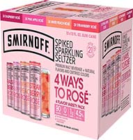 Smirnoff Spiked Sparkling Seltzer 4 Way Rose Variety Pack Can