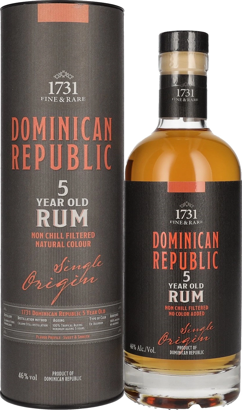 1731 Fine & Rare  5-year Old Rum  Dominican Republic  750ml