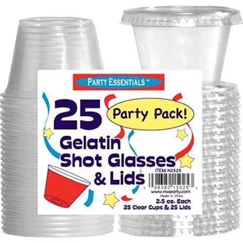 Party Essentials Shot Gelatin With Lid 2.25oz 25ct