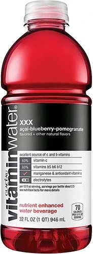 Glaceau Vitaminwater:xxx Acai-blueberry-pomegranate 32.00 Oz