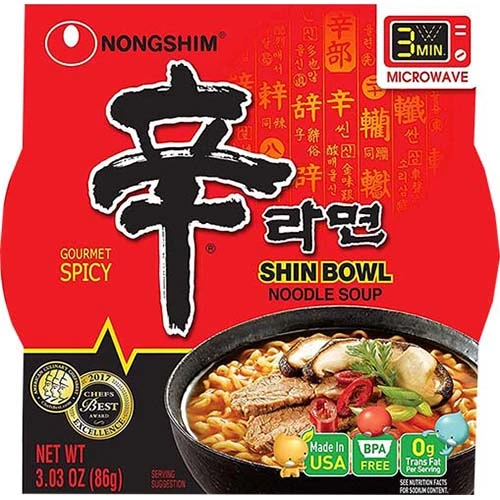 Nong Shim:noodle Soup, Shin Bowl, Gourmet Spicy 3.03 Oz