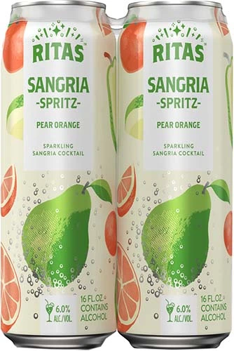 Ritas Sangria Spritz Pear Orange Sparkling Sangria Cocktail Can