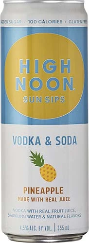 High Noon  Vodka & Pineapple  Ready-to-drink  Pre-mixed Cocktail  Seltzer  4-pack Cans