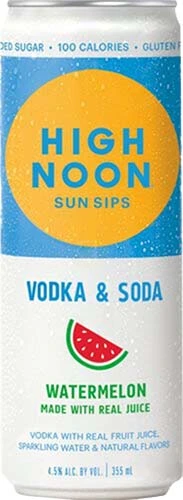 High Noon  Vodka & Watermelon  Ready-to-drink  Pre-mixed Cocktail  Seltzer  4-pack Cans