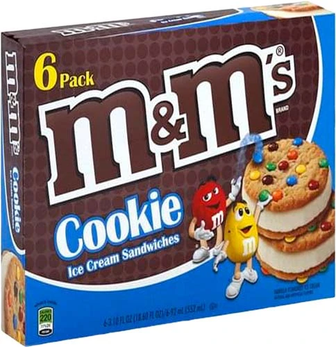 M & M's Ice Cream Cookie Sandwhich