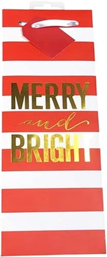 Merry And Bright Stripes Double Bottle Bag