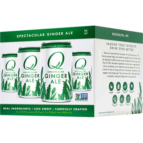 Q Ginger Ale 4pk Cans