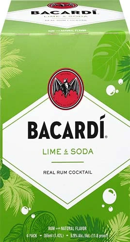 Bacardi Rtd Lime & Soda 4pk