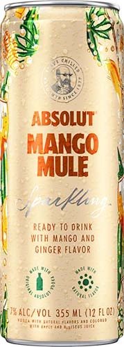 Absolut Mango Mule Sparkling Rtd 4pk Cn