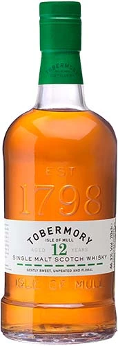 Tobermory 12 Year Old Single Malt Scotch Whiskey