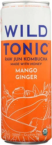 Wild Tonic Kombucha Mango Ginger 12oz Can