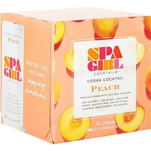 Spa Girl Vodka Peach 4pk Can