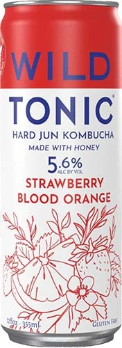 Wild Tonic Kombucha Strawberry 12oz Can