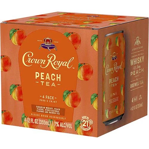 Crown Royal Rtd Peach Tea 4pk Cn