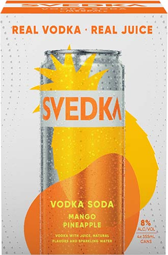 Svedka Rtd Mango Pineapple Vodka Soda 4pk