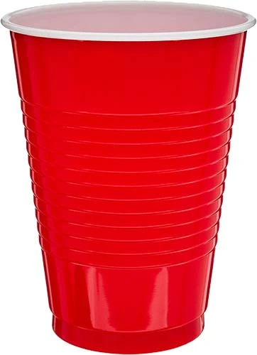 Red Plastic Cups 16ct 16oz