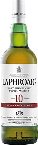 Laphroaig 10 Year Old Sherry Oak Islay Single Malt Scotch Whiskey