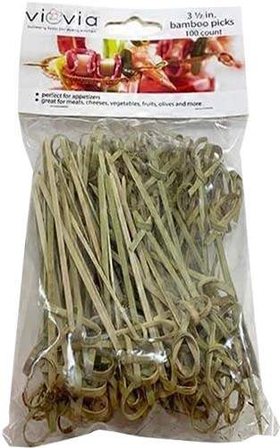 Viovia 3 1/2 Inch Bamboo Picks 100 Count