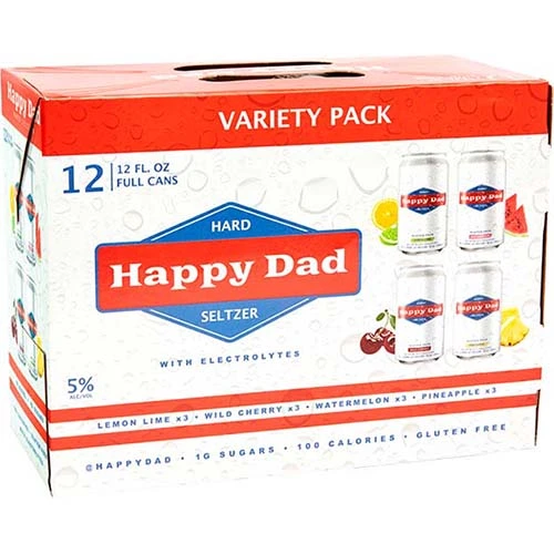 Happy Dad Hard Seltzer Var 12pk Cn