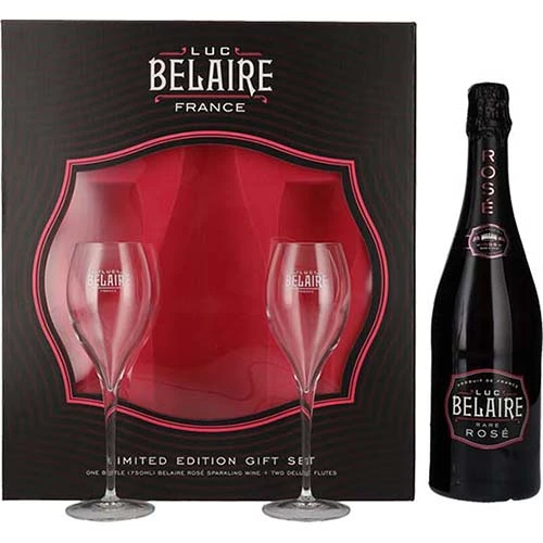 Luc Belaire Rare Rose 750ml W/2 Flutes Vap