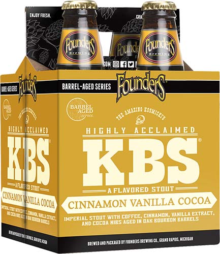 Founders Kbs Cinn/van Cocoa 4pk Mi 12oz Btl