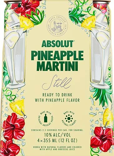 Absolut Rtd Pineapple Martini 4pk