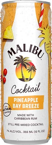 Malibu Rtd Pineapple Bay Breeze 4pk Cn