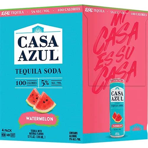 Casa Azul Watermelon Tequila Soda 4pk