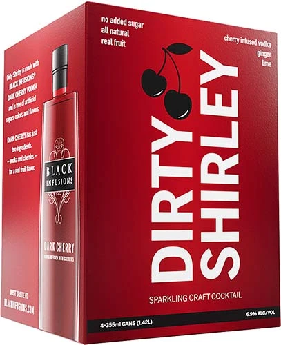 Black Inf Rtd Dirty Shirley 4 Pk S/d