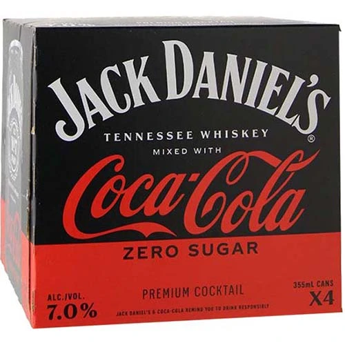 Jack Daniels Whiskey And Coke Zero Cans