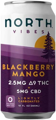 North  Higher Vibes  Blackberry Mango  Thc Seltzer  12oz  5mg